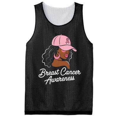 Breast Cancer Black Hair Hat Mesh Reversible Basketball Jersey Tank