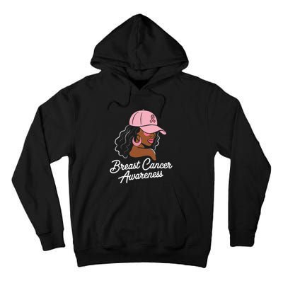 Breast Cancer Black Hair Hat Tall Hoodie