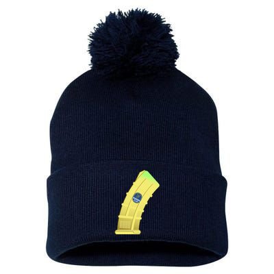 Banana Clip Pom Pom 12in Knit Beanie