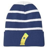 Banana Clip Striped Beanie with Solid Band