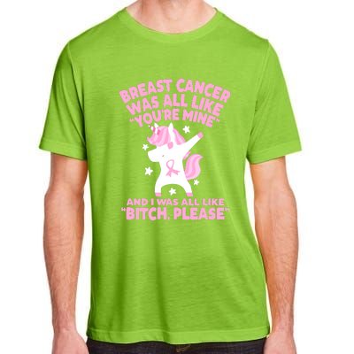 Breast Cancer Bitch Please Quote Funny Unicorn Adult ChromaSoft Performance T-Shirt