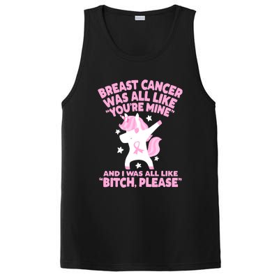 Breast Cancer Bitch Please Quote Funny Unicorn PosiCharge Competitor Tank