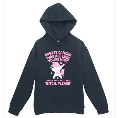 Breast Cancer Bitch Please Quote Funny Unicorn Urban Pullover Hoodie