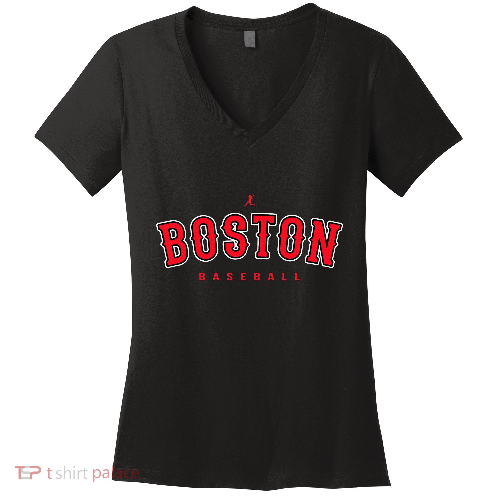 Boston City Baseball Retro Vintage Baseball Lover Women's V-Neck T-Shirt