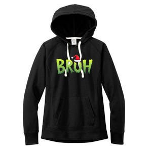 Bruh Christmasteens Boy Funny Christmas Humor Meme Women's Fleece Hoodie