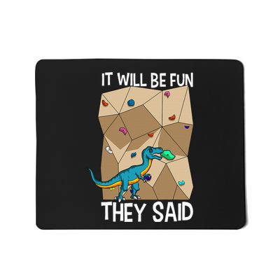 Bouldering Climber Boulderer Artificial Dinosaur Climbing Mousepad