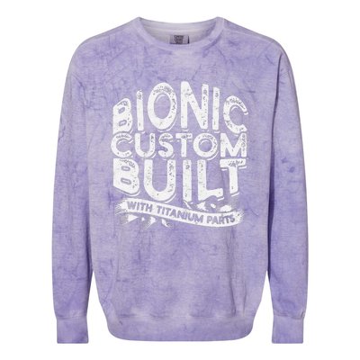 Bionic Custom Built With Titanium Parts Knee Surgery Colorblast Crewneck Sweatshirt