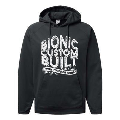 Bionic Custom Built With Titanium Parts Knee Surgery Performance Fleece Hoodie