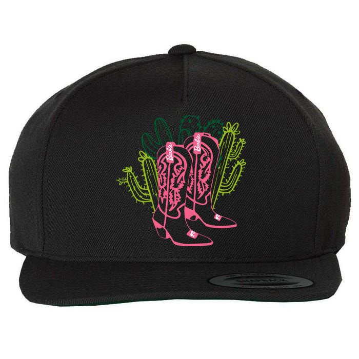 Boats Cowgirl Baby Doll Western Pink Cactus Girl Wool Snapback Cap