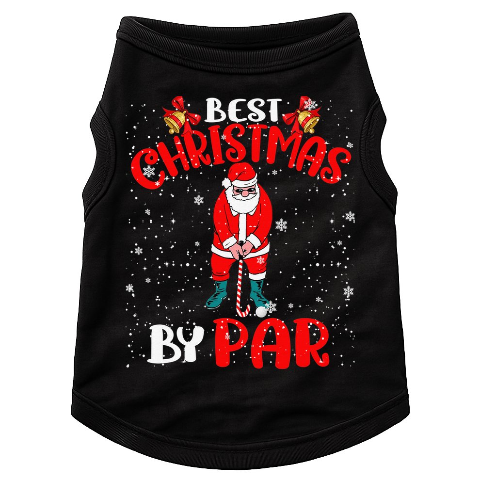 Best Christmas By Par Ugly Christmas Golf Santa Claus Doggie Tank