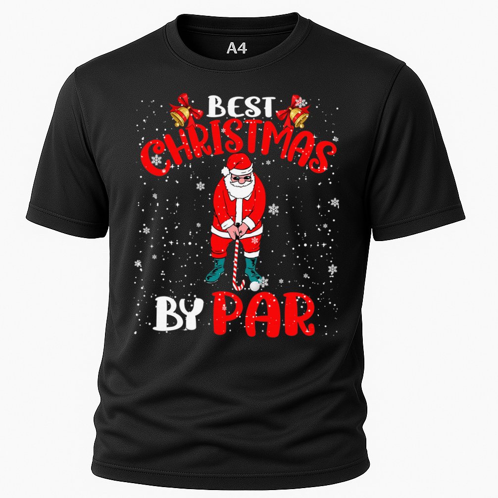 Best Christmas By Par Ugly Christmas Golf Santa Claus Cooling Performance Crew T-Shirt