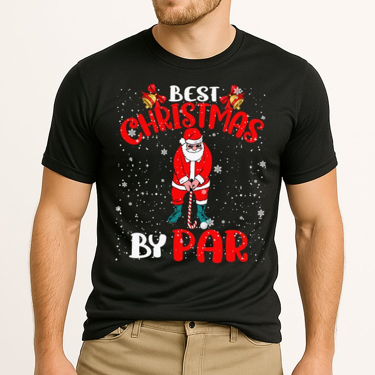 Best Christmas By Par Ugly Christmas Golf Santa Claus Cooling Performance Crew T-Shirt