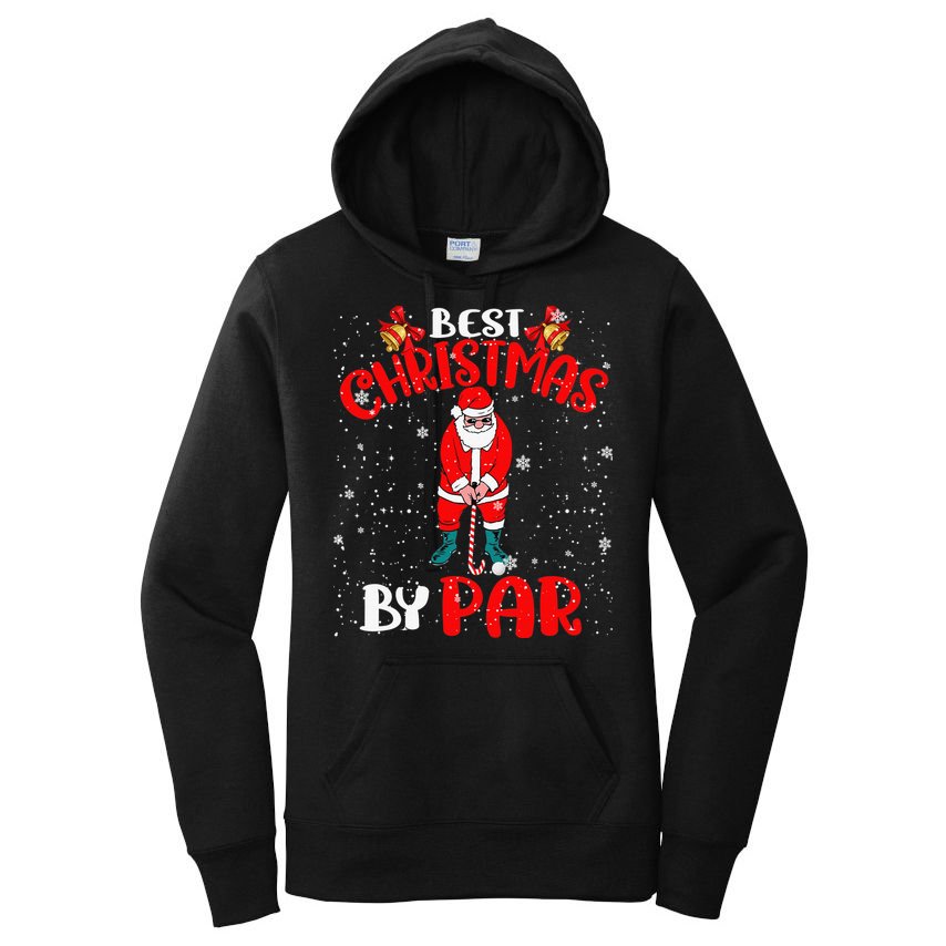 Best Christmas By Par Ugly Christmas Golf Santa Claus Women's Pullover Hoodie
