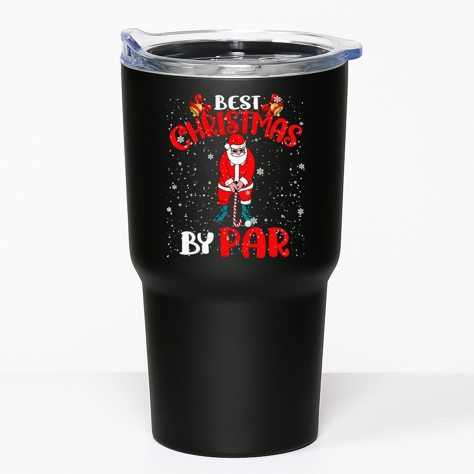 Best Christmas By Par Ugly Christmas Golf Santa Claus Tumbler