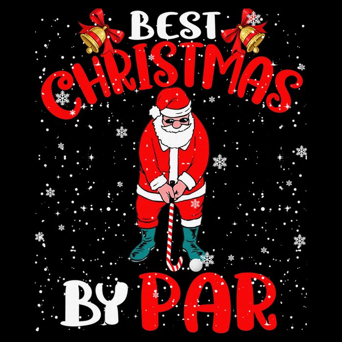 Best Christmas By Par Ugly Christmas Golf Santa Claus Toddler T-Shirt