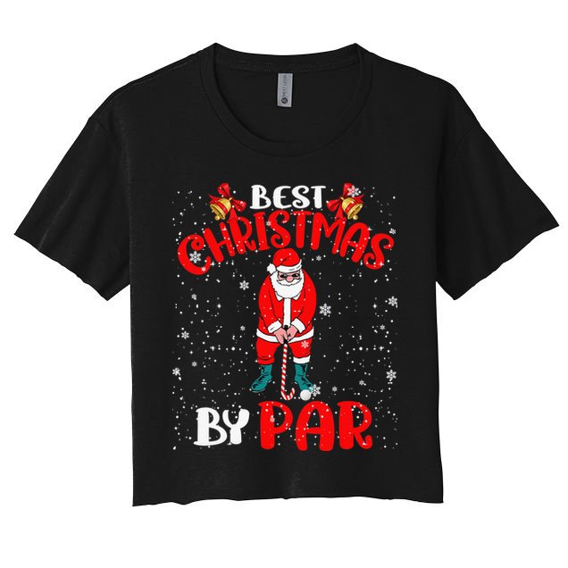 Best Christmas By Par Ugly Christmas Golf Santa Claus Crop Top