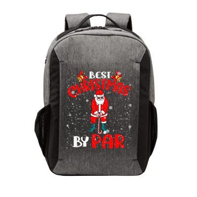 Best Christmas By Par Ugly Christmas Golf Santa Claus Vector Backpack