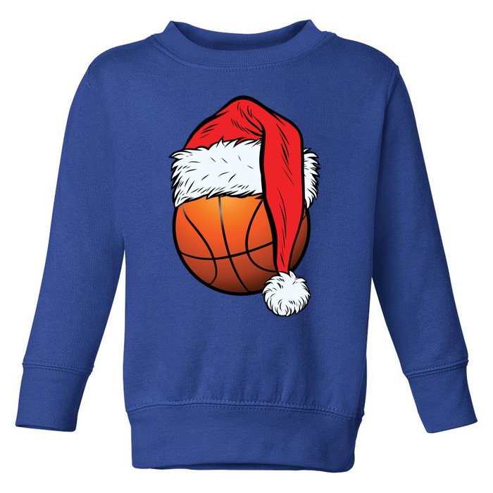 Basketball Christmas Ball Santa Hat Xmas Sport Cool Gift Toddler Sweatshirt