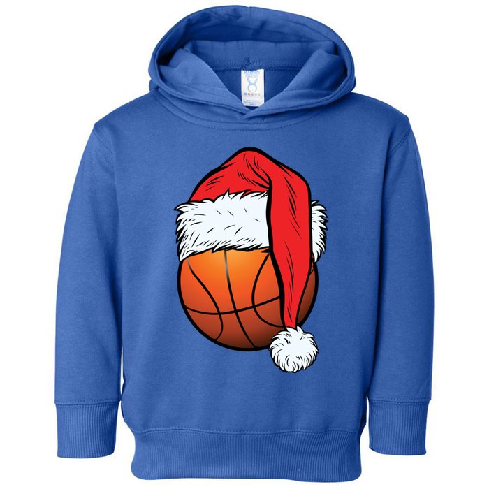 Basketball Christmas Ball Santa Hat Xmas Sport Cool Gift Toddler Hoodie