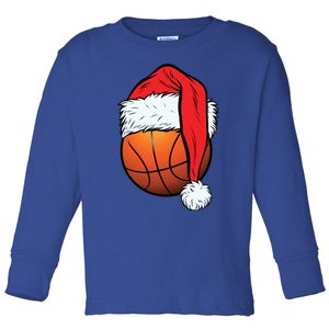 Basketball Christmas Ball Santa Hat Xmas Sport Cool Gift Toddler Long Sleeve Shirt