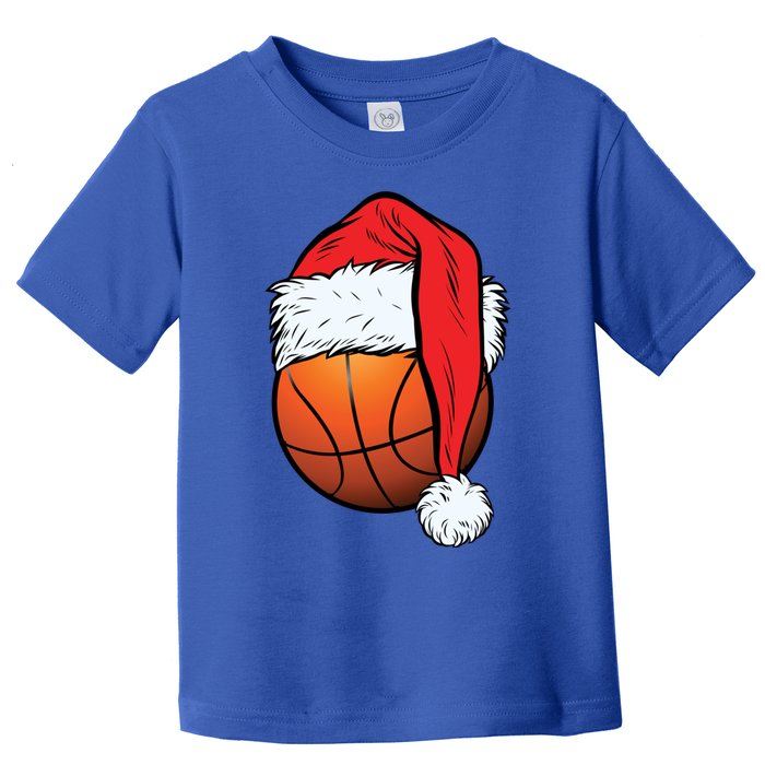 Basketball Christmas Ball Santa Hat Xmas Sport Cool Gift Toddler T-Shirt