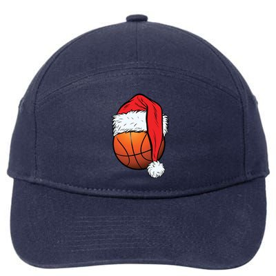 Basketball Christmas Ball Santa Hat Xmas Sport Cool Gift 7-Panel Snapback Hat