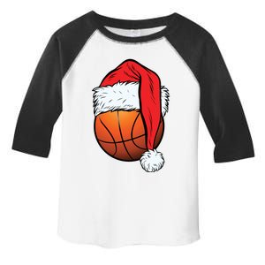 Basketball Christmas Ball Santa Hat Xmas Sport Cool Gift Toddler Fine Jersey T-Shirt