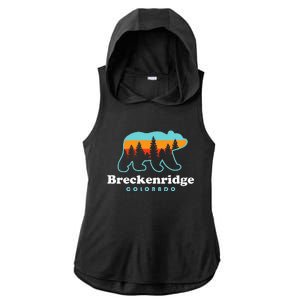 Breckenridge Colorado Bear Mountains Trees Ladies PosiCharge Tri-Blend Wicking Draft Hoodie Tank