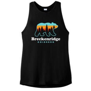 Breckenridge Colorado Bear Mountains Trees Ladies PosiCharge Tri-Blend Wicking Tank