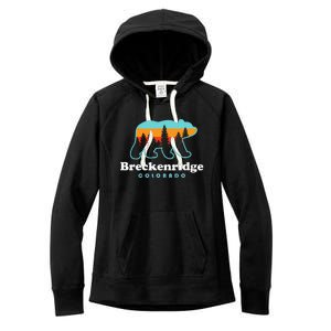 Breckenridge Colorado Bear Mountains Trees Women's Fleece Hoodie