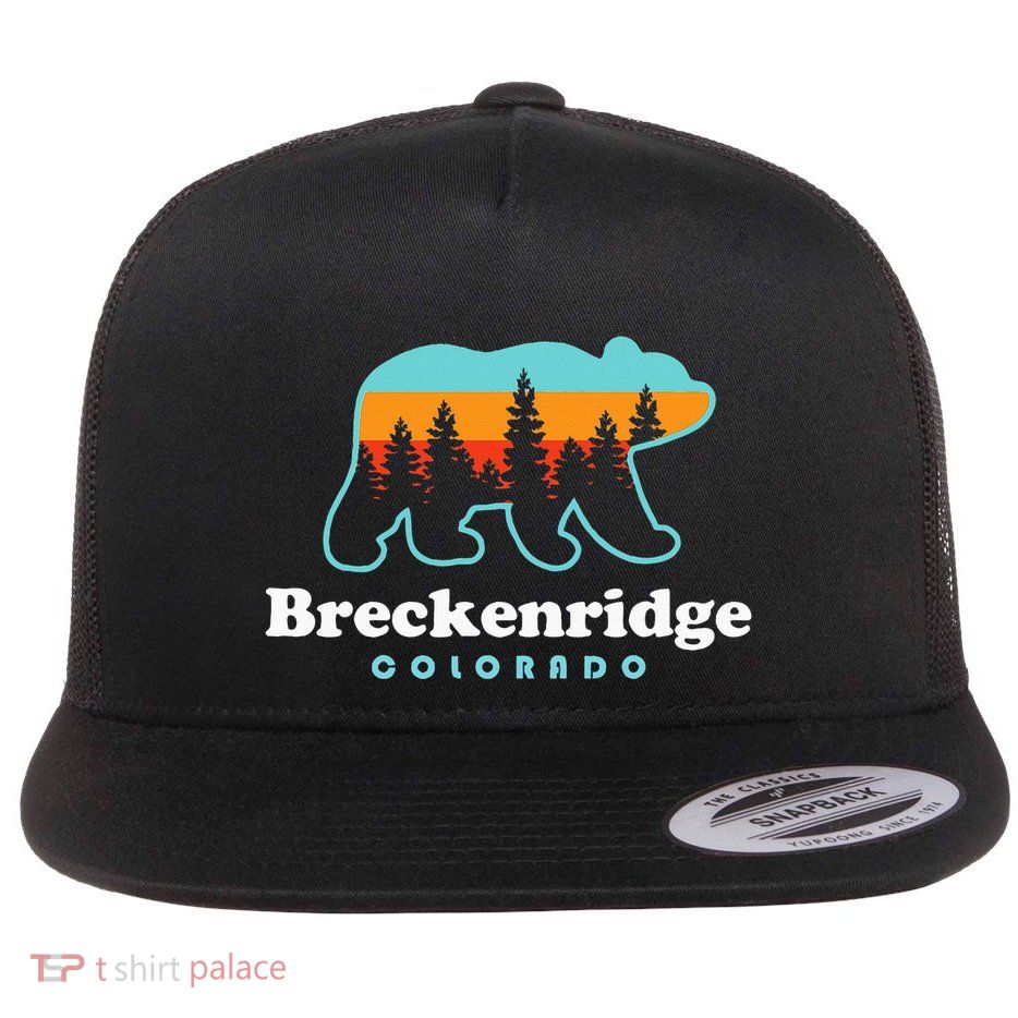 Breckenridge Colorado Bear Mountains Trees Flatbill Hat