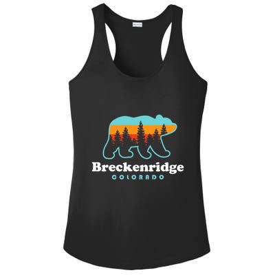 Breckenridge Colorado Bear Mountains Trees Ladies PosiCharge Competitor Racerback Tank
