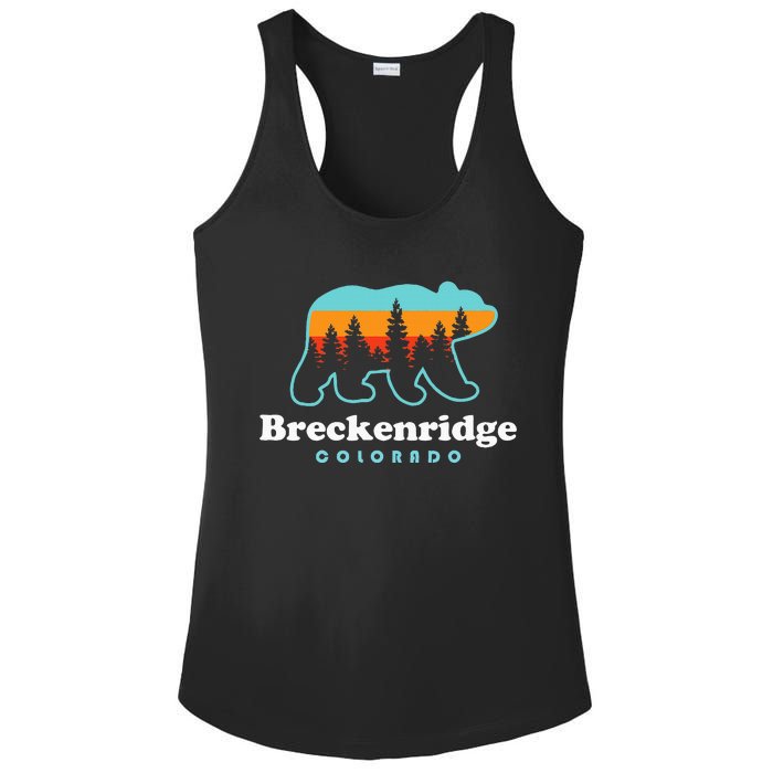 Breckenridge Colorado Bear Mountains Trees Ladies PosiCharge Competitor Racerback Tank