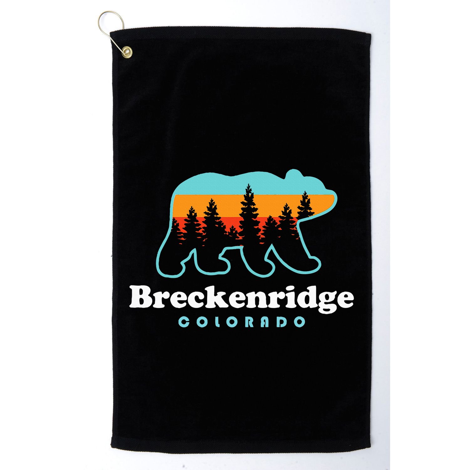 Breckenridge Colorado Bear Mountains Trees Golf Towel