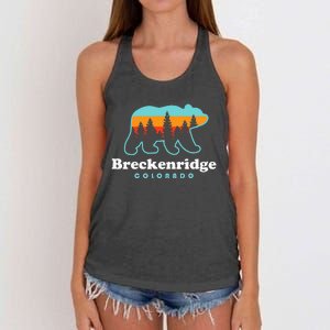 Breckenridge Colorado Bear Mountains Trees Women's Knotted Racerback Tank