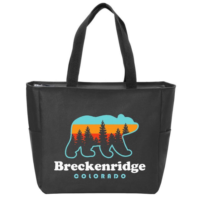 Breckenridge Colorado Bear Mountains Trees Zip Tote Bag
