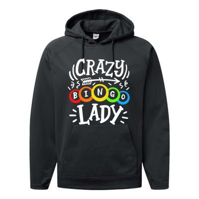 Bingo Crazy Bingo Lady Performance Fleece Hoodie