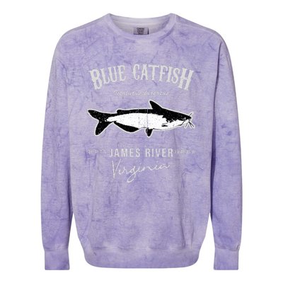 Blue Catfish Bass At James River Colorblast Crewneck Sweatshirt