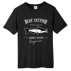 Blue Catfish Bass At James River Tall Fusion ChromaSoft Performance T-Shirt