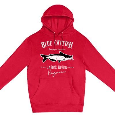 Blue Catfish Bass At James River Premium Pullover Hoodie