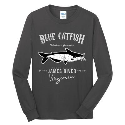 Blue Catfish Bass At James River Tall Long Sleeve T-Shirt