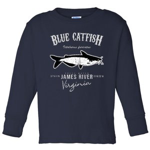 Blue Catfish Bass At James River Toddler Long Sleeve Shirt