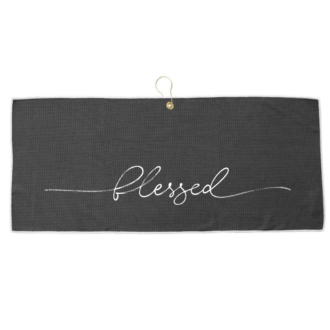 Blessed Cute Large Microfiber Waffle Golf Towel