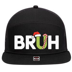 Bruh Christmas 7 Panel Mesh Trucker Snapback Hat