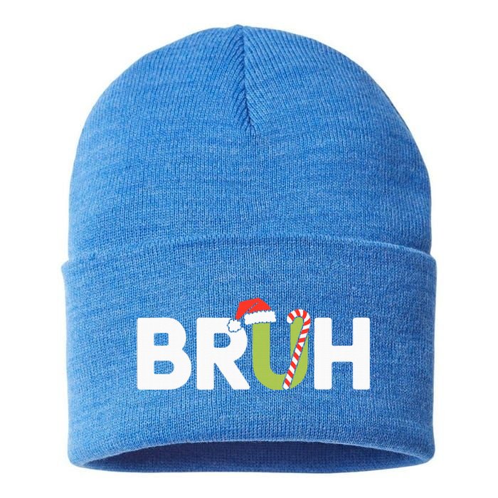 Bruh Christmas Sustainable Knit Beanie