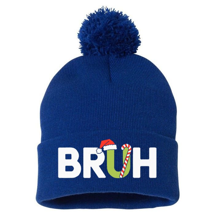 Bruh Christmas Pom Pom 12in Knit Beanie