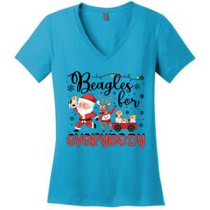 Beagle Christmas Beagles For Everybody Beagle Xmas Great Gift Women's V-Neck T-Shirt