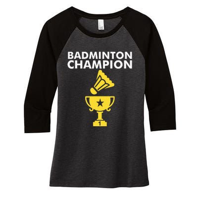 Badminton Champion Birdie Women's Tri-Blend 3/4-Sleeve Raglan Shirt