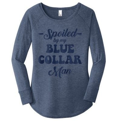 Blue Collar Better Half Spoiled By My Blue Collar Man Women's Perfect Tri Tunic Long Sleeve Shirt