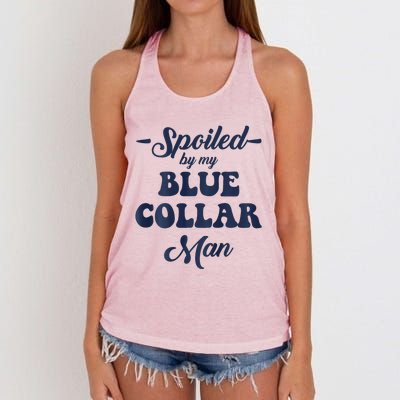 Blue Collar Better Half Spoiled By My Blue Collar Man Women's Knotted Racerback Tank